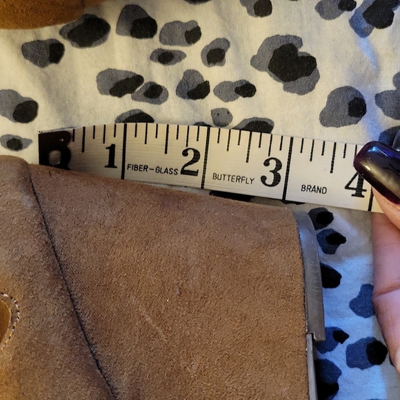 Madeline Stuart Brown Suede Peep Toe Wedges Size 8 - Picture 6 of 7